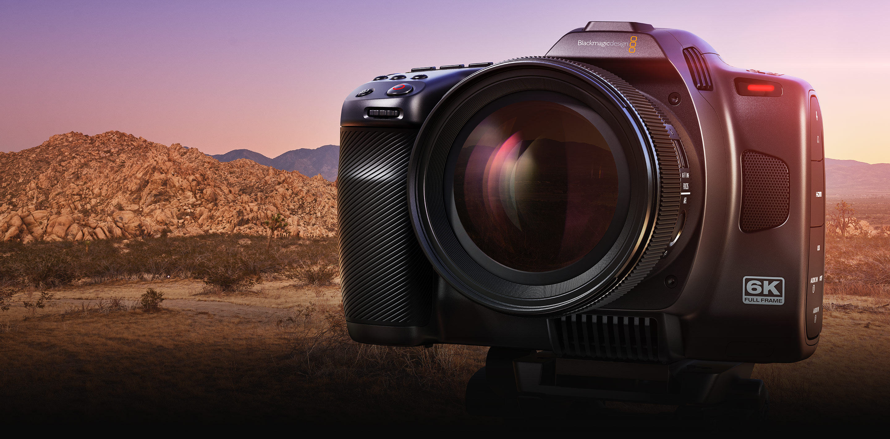 Blackmagic Design Cinema Camera 6K in a cinematic landscape