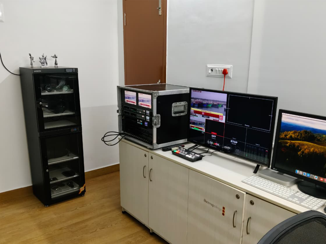 Professional broadcast electronics being maintained at the Camixel service centre