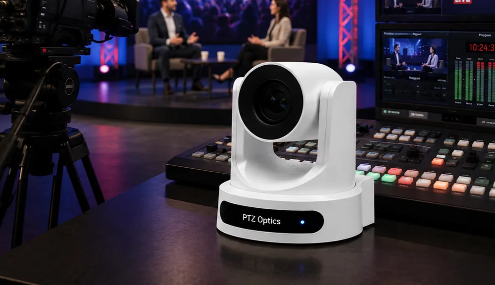 PTZOptics camera in a broadcast production setup