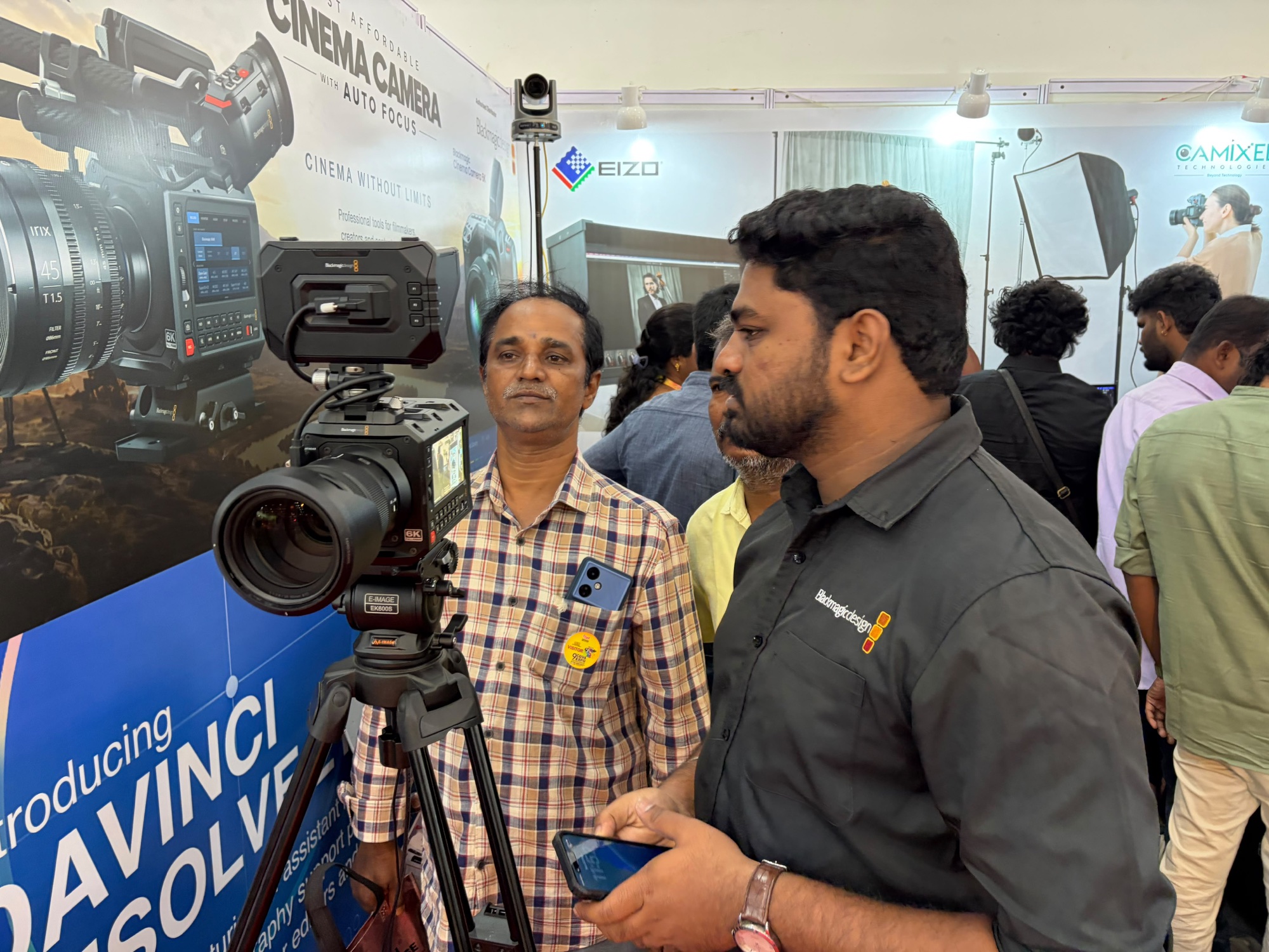 A Blackmagic cinema camera demonstration with a Camixel product specialist