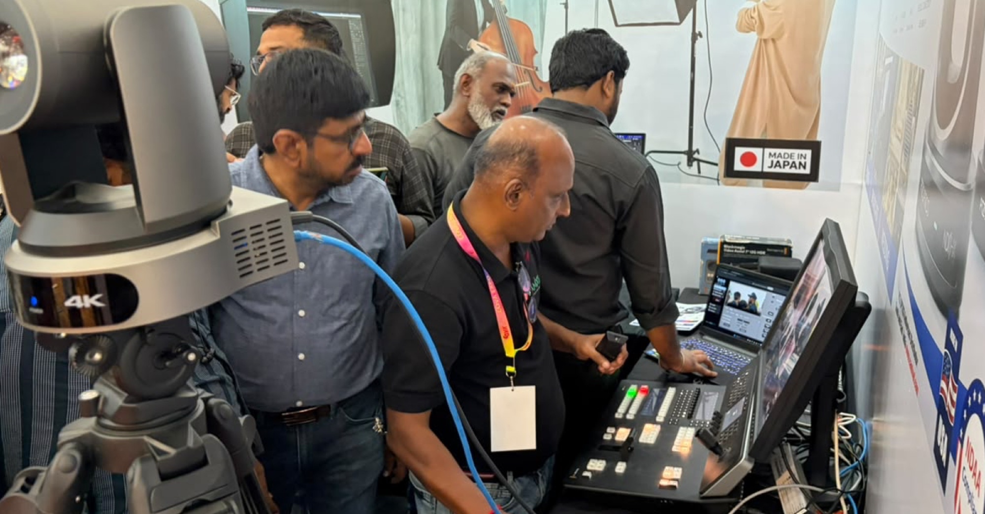 A live production switcher demonstration for expo visitors